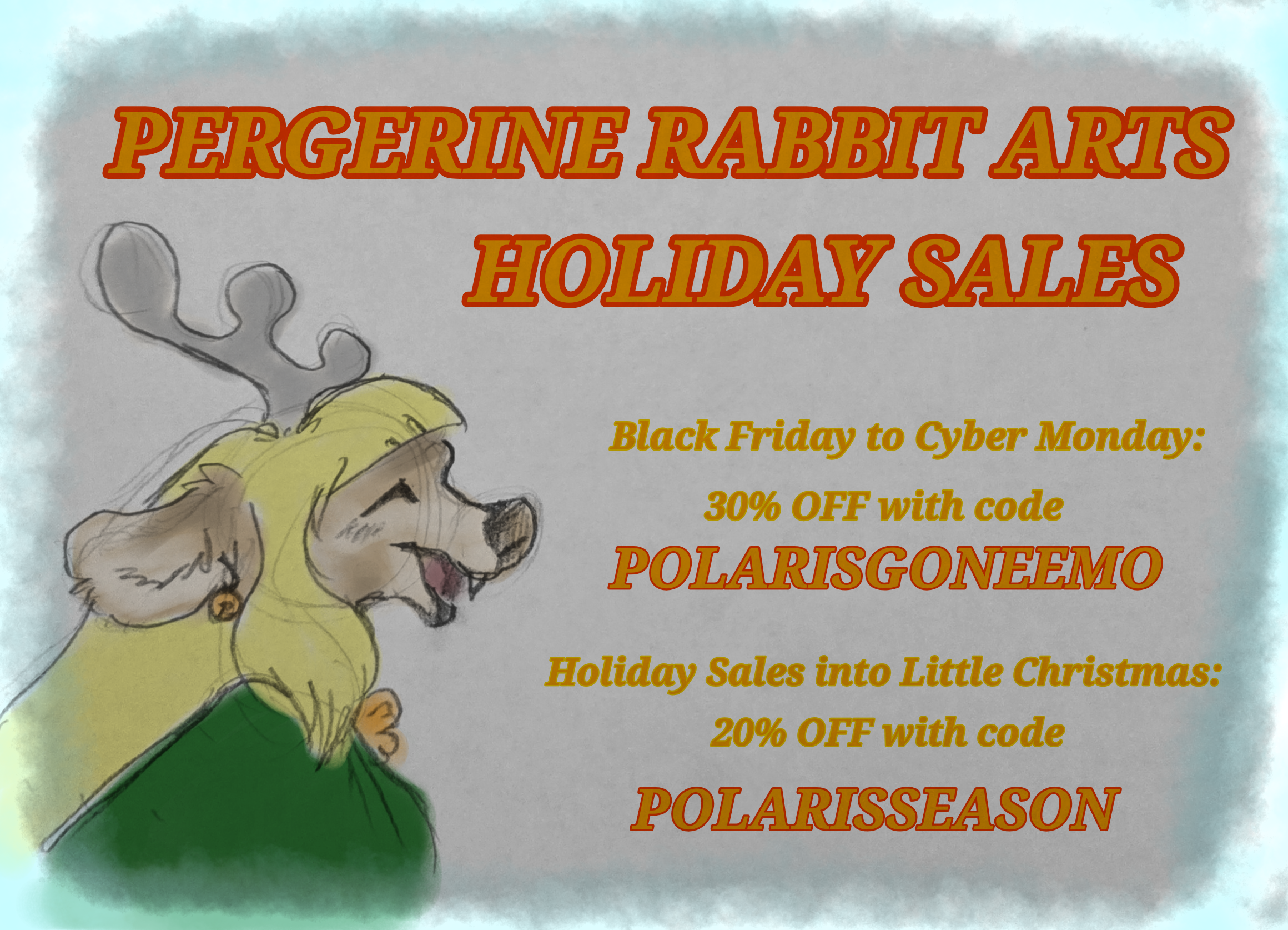 Minimum 20% off all the way into January - Pergerine Rabbit Arts