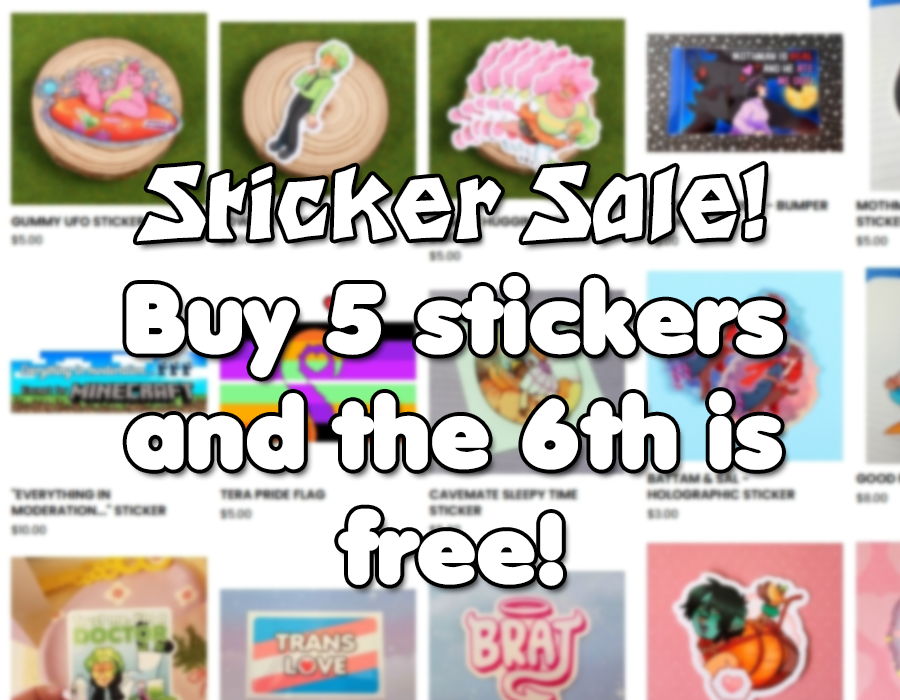 Spend $30 on stickers to get $5 off your entire order! (When you buy 6 stickers, the 6th is free!) - DarkChibiShadow