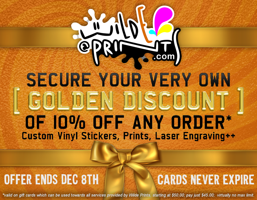 [10% OFF] Gift Cards at Wilde Prints Means 10% OFF Anything, Anytime! - Wilde Prints, LLC